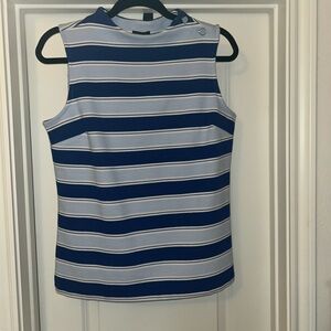 Talbots Striped Sleeveless Top - Blue and White